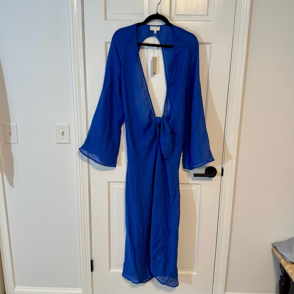 Monday Swimwear | Murano Dress, Navy Crinkle, Chic Cover-Up, Size M - NWT - Picture 3 of 7